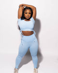 Tied Down Pants Set (Blue)